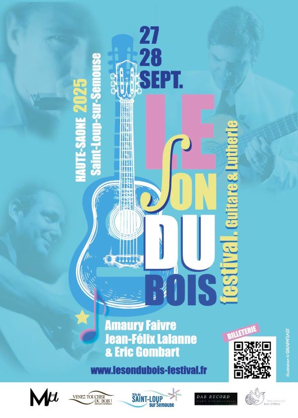 Affiche le son du bois Saint Loup 27 et 28 septembre 2025 festival guitare et lutherie